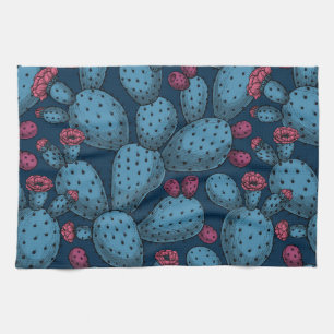 Blühende Opuntia Geschirrtuch