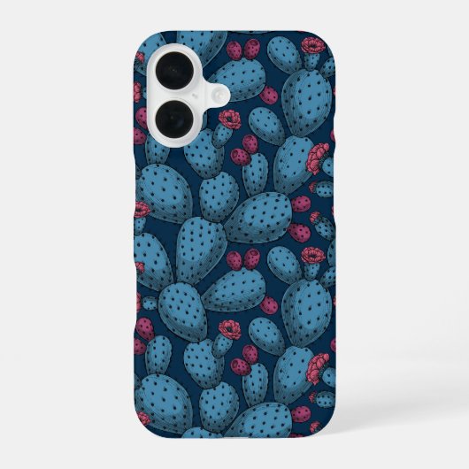 Blühende Opuntia iPhone 16 Hülle (Rückseite)