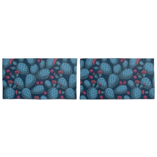 Blühende Opuntia Kissenbezug (Vorderseite-Set)