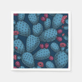 Blühende Opuntia Serviette (Vorderseite)