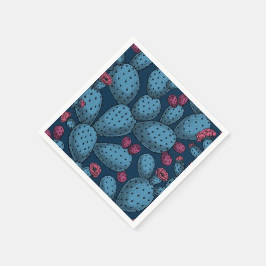 Blühende Opuntia Serviette (Ecke)
