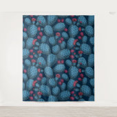 Blühende Opuntia Wandteppich (Vorderseite)