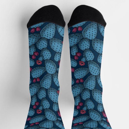 Blühende Opuntie Socken (Oben)