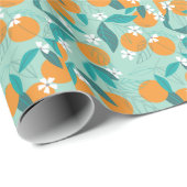 Blühende Orangen, Blätter, Vintage Kunst. Geschenkpapier (Rolleneckpunkt)