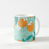 Blühende Orangen, Blätter, Vintage Kunst. Kaffeetasse (VorderseiteRechts)