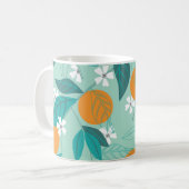 Blühende Orangen in Blätter. Darstellung Kaffeetasse (Vorderseite Links)