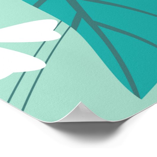 Blühende Orangen in Blätter. Poster (Ecke)