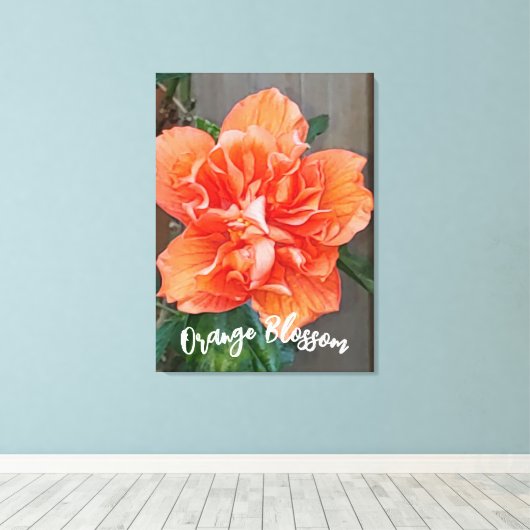 Blühende Orangenwerbung Leinwanddruck (Insitu (Holzboden))