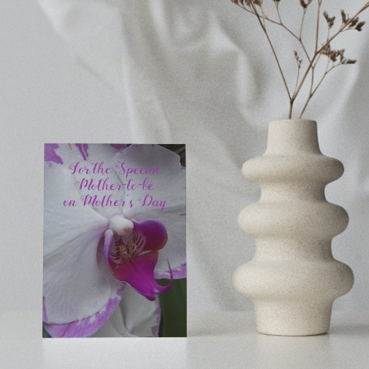 Blühende Orchidee zum Muttertag für werdende Mütte Karte