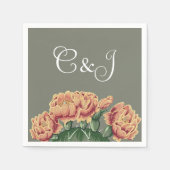 Blühende Paarwüstenhochzeit Serviette (Vorderseite)