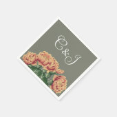 Blühende Paarwüstenhochzeit Serviette (Ecke)