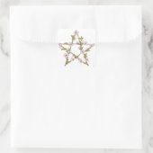 Blühende Pentagram-Blume Hexe Quadratischer Aufkleber (Tasche)