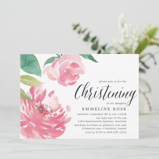 Blühende Peonie | Einladung (Stehend Vorderseite)