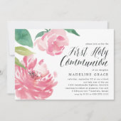 Blühende Peonie | Erste Einladung zur Heiligen Kom (Vorderseite)