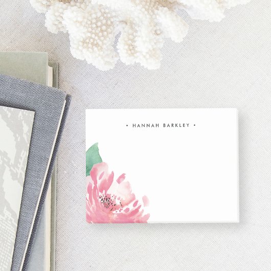 Blühende Peonie | PERSONALISIERT Post-it Klebezettel