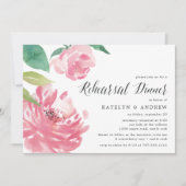 Blühende Peonie | Probe - Abendessen Einladung (Vorderseite)