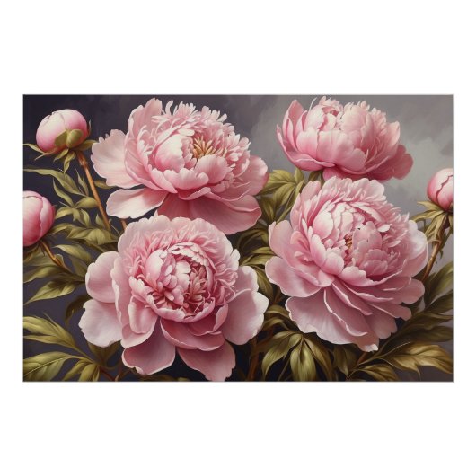 Blühende Peony-Blume Poster (Vorderseite)