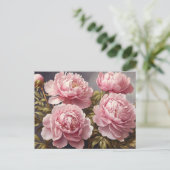 Blühende Peony-Blume Postkarte (Stehend Vorderseite)