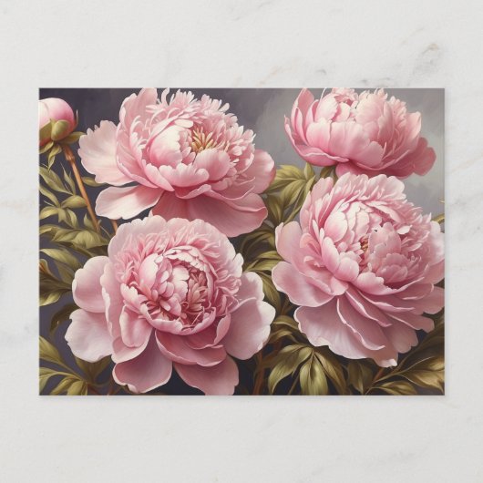 Blühende Peony-Blume Postkarte (Vorderseite)