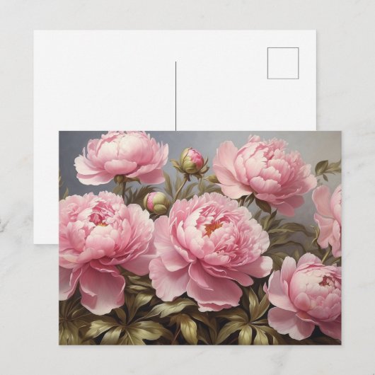 Blühende Peony-Blume Postkarte (Vorne/Hinten)