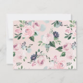 Blühende personalisierte botanisch rosa Schreibwar Mitteilungskarte (Rückseite)