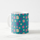 Blühende Petals Muster in hellgrüner Farbe Kaffeetasse (Vorderseite Links)
