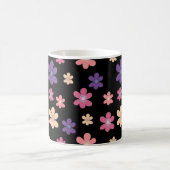 Blühende Petals Muster in Schwarz Kaffeetasse (Mittel)