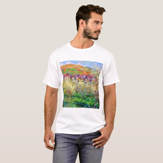Blühende Pflaumen-Bäume Claude Monets T-Shirt (Vorne ganz)