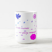 Blühende positive farbenfrohe Blumen-Quote-Tasse Kaffeetasse (Mittel)