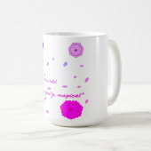 Blühende positive farbenfrohe Blumen-Quote-Tasse Kaffeetasse (VorderseiteRechts)