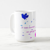 Blühende positive farbenfrohe Blumen-Quote-Tasse Kaffeetasse (Vorderseite Links)