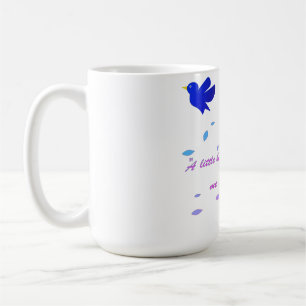 Blühende positive farbenfrohe Blumen-Quote-Tasse Kaffeetasse