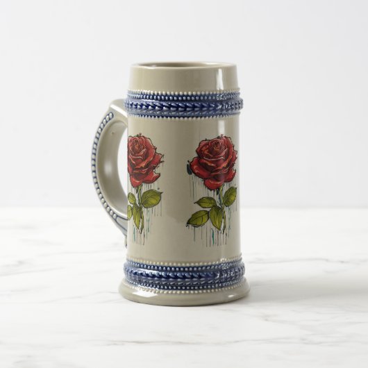 Blühende Potenzialstein-Tasse Bierglas (Vorderseite Links)