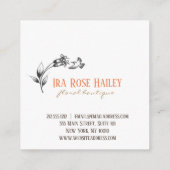 Blühende Quadratische Visitenkarte (Rückseite)