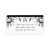 Blühende Reben in Schwarz und Weiß | Benutzerdefin Adressaufkleber (Vorne)