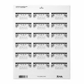 Blühende Reben in Schwarz und Weiß | Benutzerdefin Adressaufkleber (Vorne)