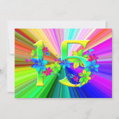 Blühende Regenbogen-Blume für den 15. Geburtstag Karte (Vorderseite)