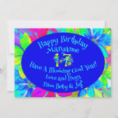 Blühende Regenbogen-Blume für den 17. Geburtstag (Rückseite)