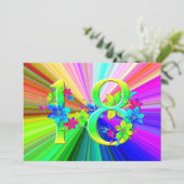 Blühende Regenbogen-Blume für den 18. Geburtstag (Stehend Vorderseite)