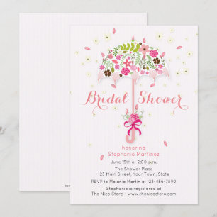 Blühende Regenschirmdusche Einladung