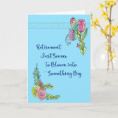 Blühende Rentenkarte in Blau mit Blume Karte (Gelbe Blume)