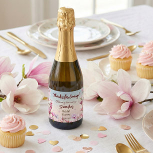 Blühende Romance - Brautparty Mini Sparkling Schaumweinetikett