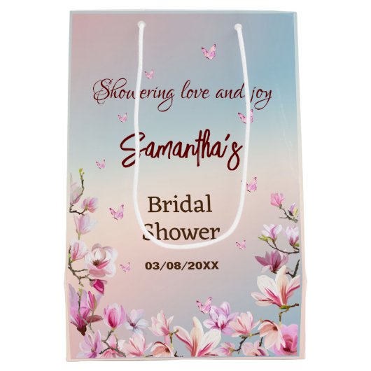 Blühende Romantik - Brautparty-Geschenktasche Mittlere Geschenktüte (Rückseite)