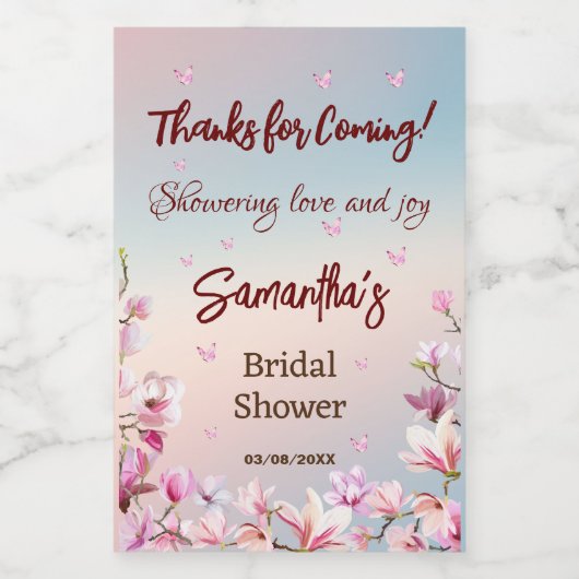 Blühende Romantik - Brautparty Mini Weinetikett (Einzelnes Label)