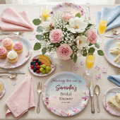 Blühende Romantik - Brautparty-Papierplatte Pappteller