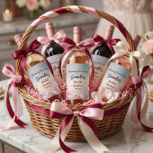 Blühende Romantik - Brautparty Weinetikett