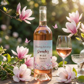 Blühende Romantik - Brautparty Weinetikett