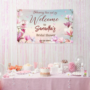 Blühende Romantik - Brautparty Willkommen Banner