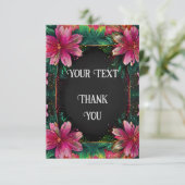 Blühende Romantik: Ein Blumenthema Dankeskarte (Stehend Vorderseite)