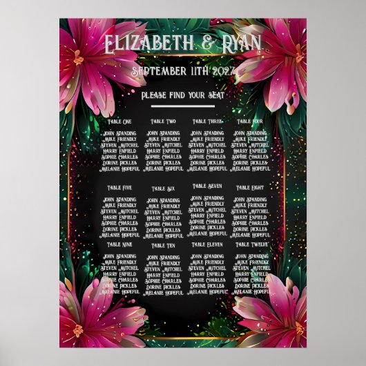 Blühende Romantik: Ein Blumenthema Poster (Vorne)